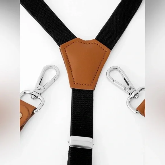 NWOB Black & Brown Men's Minimalist Suspenders - out of original package - Picture 2 of 4